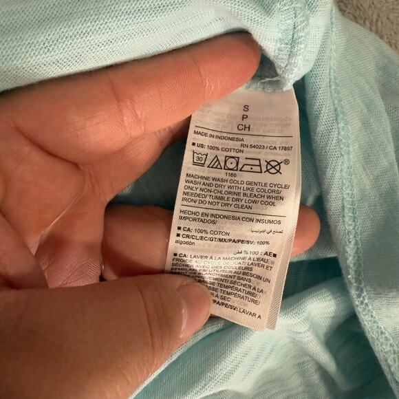 Old Navy Puff Sleeve Slub Knit Top, Blue, S - Picture 5 of 5